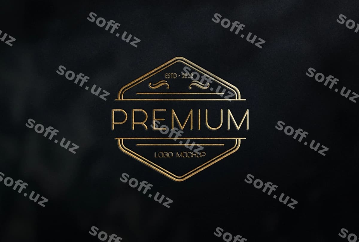 Bozorov logotip namunasi oldingi ko'rinish | Luxury logo mockup front view
