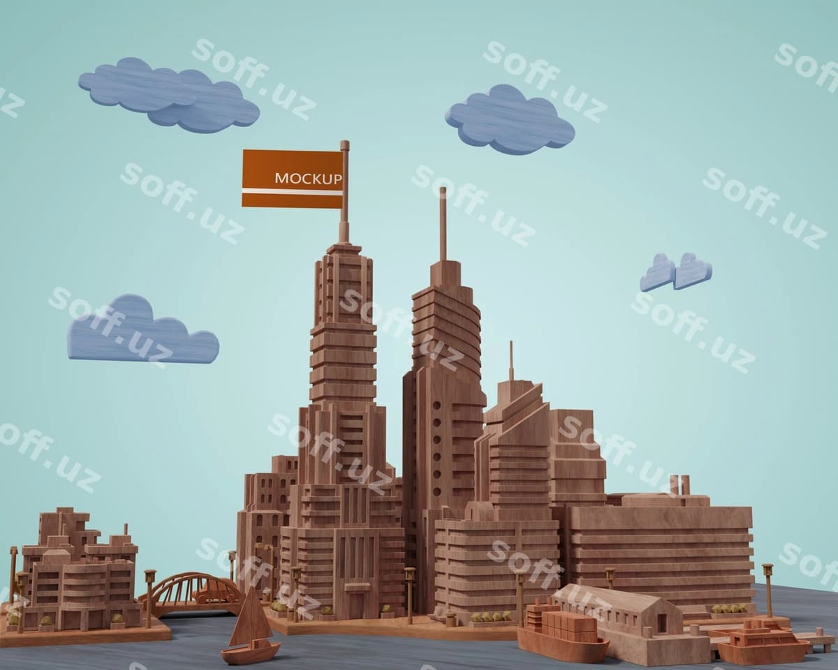 Mock-up shaharlar 3D binolari | Mock up cities 3d buildings