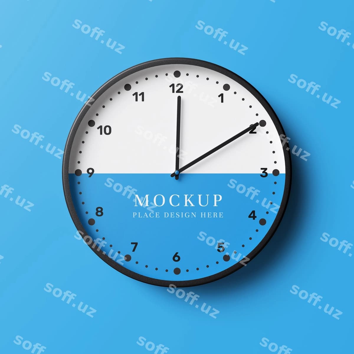 Zamonaviy doira devor soat namunasi | Modern round wall clock mockup