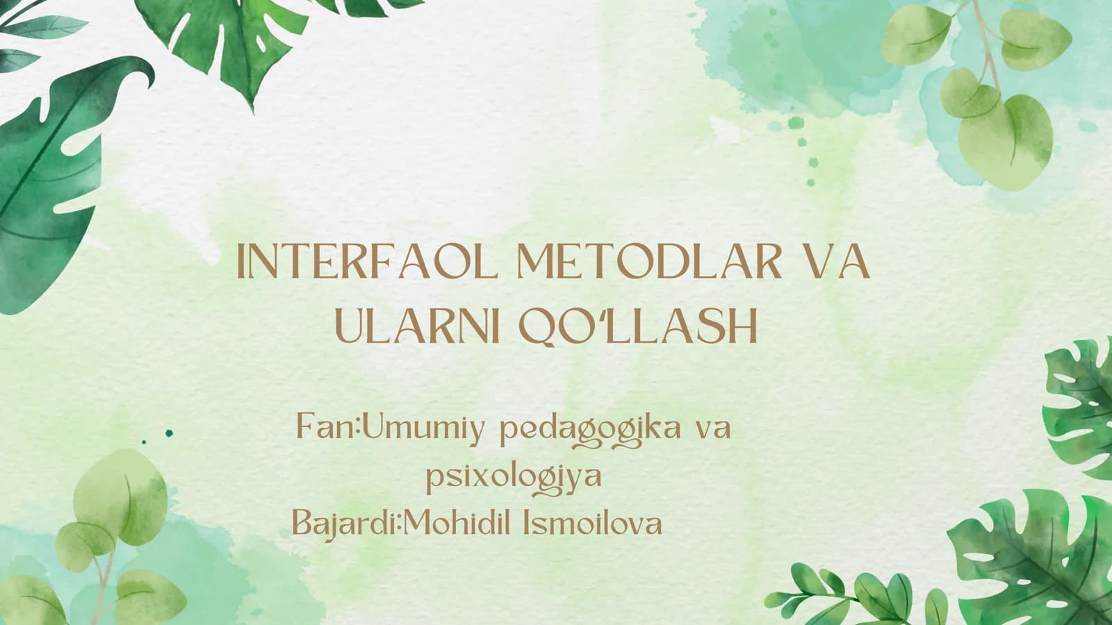 Interfaol metodlar