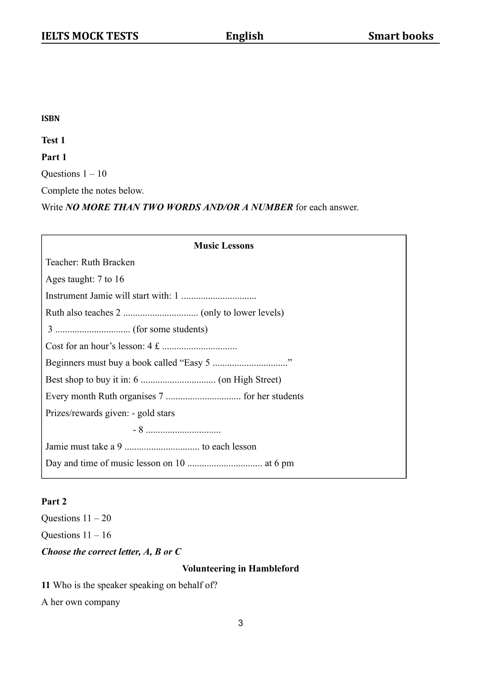 IELTS MOCK TESTS