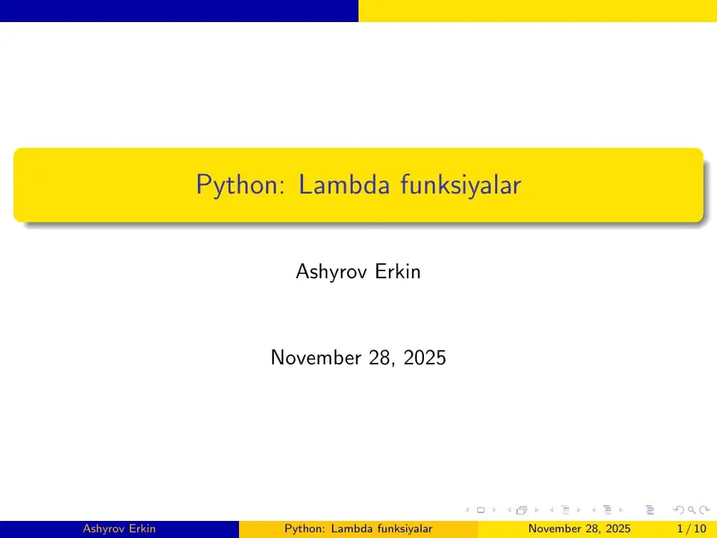 Python: Lambda funksiyalar