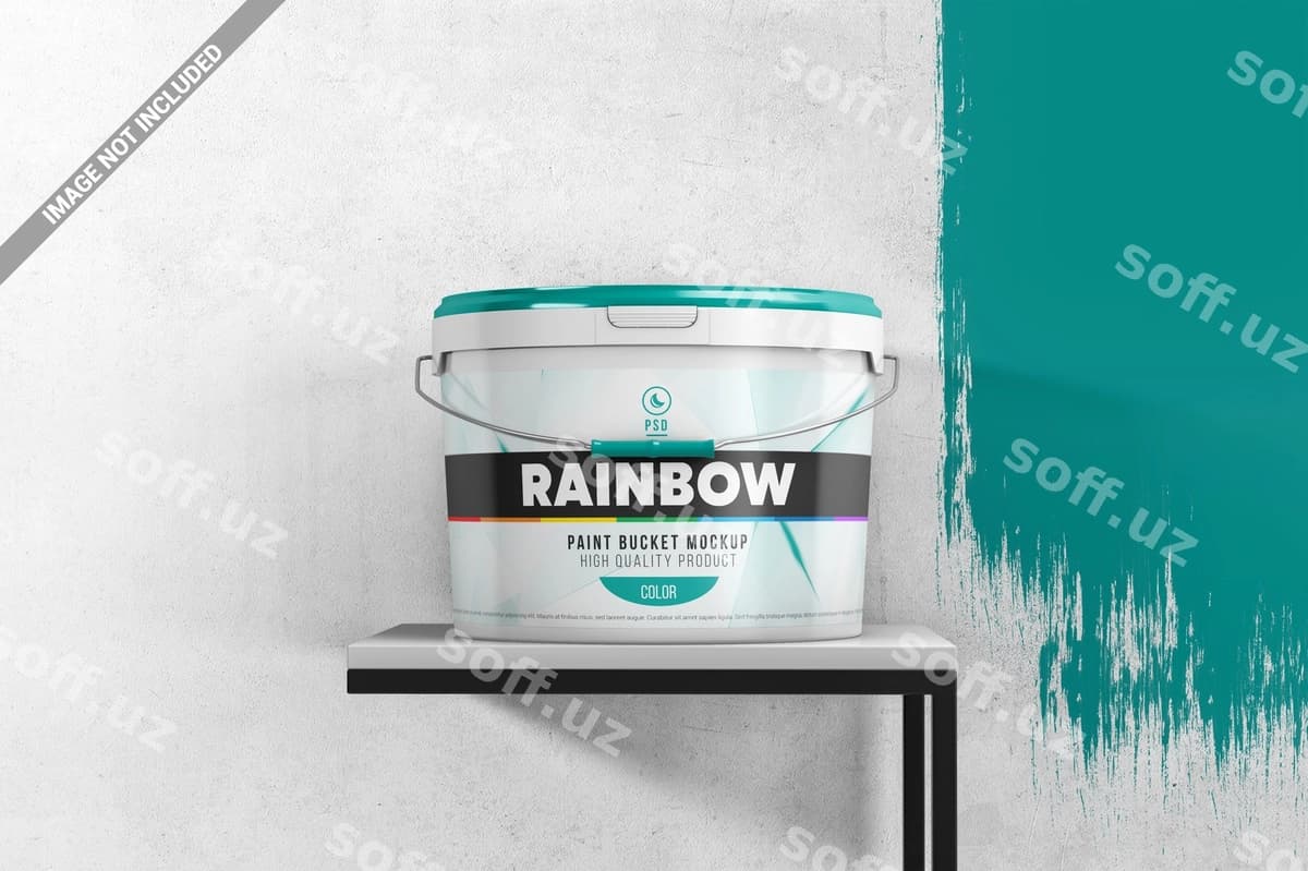 Boyoq vedro stand sahna namunasi | Paint bucket stand scene mockup
