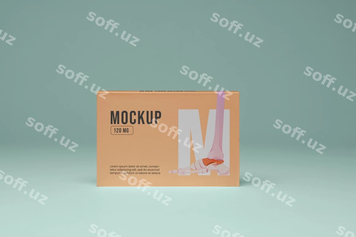 Dorivor qadoqlash dizayn mockup | Pharmaceutical packaging design mockup