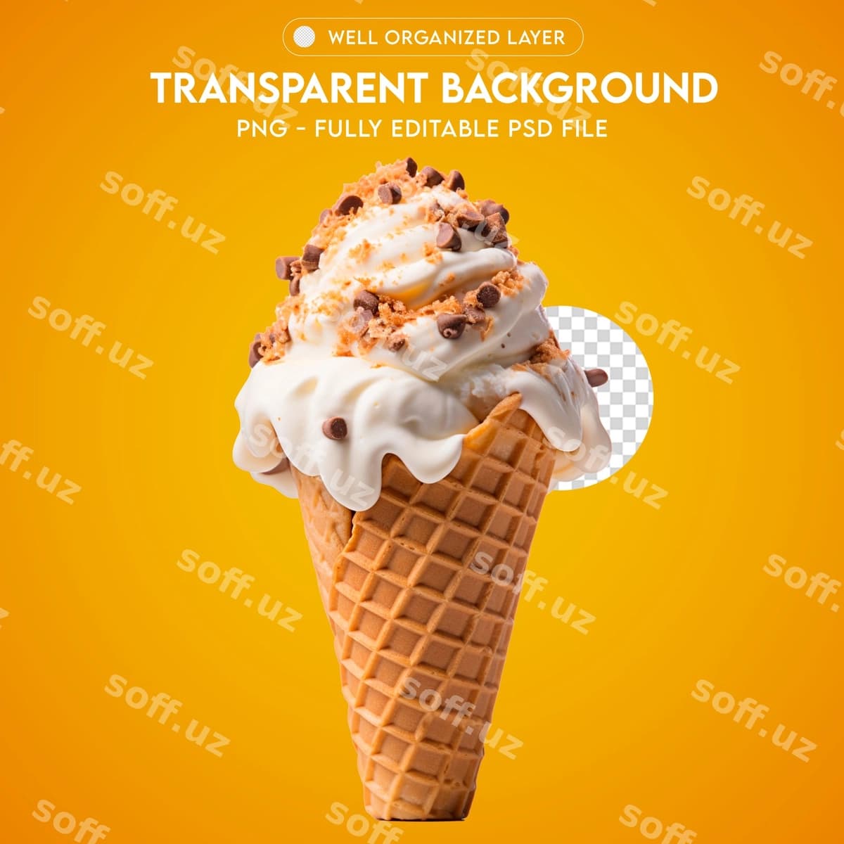 PSD muzza shirinlik PNG shaffof | Psdicecream cone png transparent