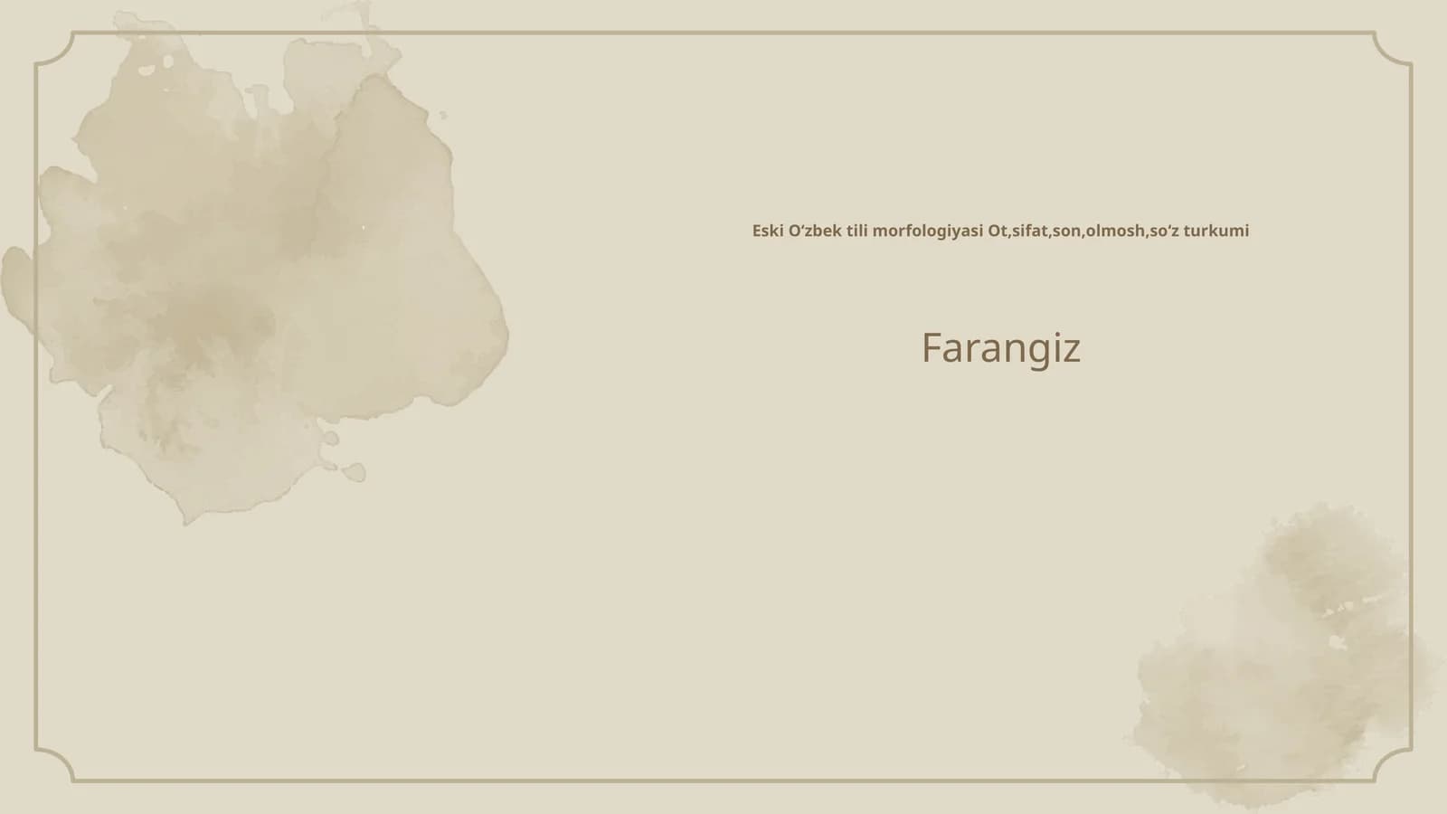 Eski Oʻzbek tili morfologiyasi