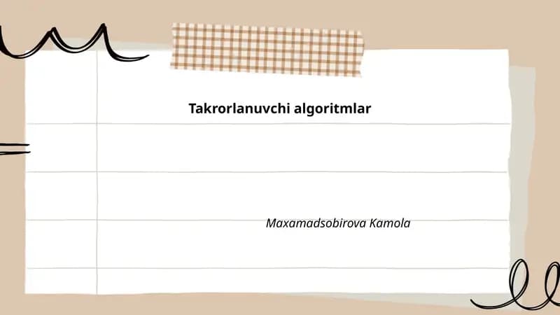 Takrorlanuvchi algoritmlar