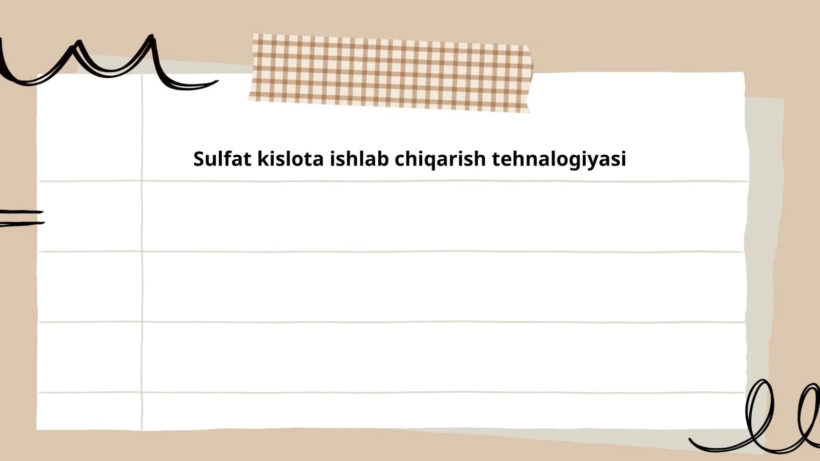 Sulfat kislota ishlab chiqarish tehnalogiyasi