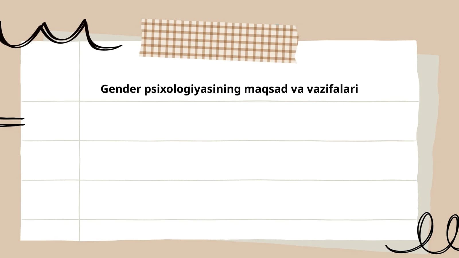 Gender psixologiyasining maqsad va vazifalari