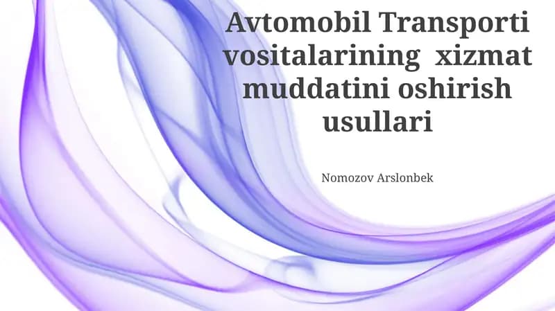Muntazam texnik xizmat ko'rsatish va sifatli moylash