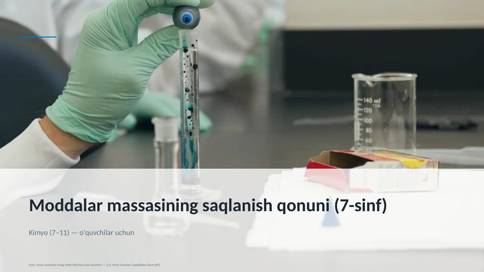 Moddalar massasining saqlanish qonuni (7-sinf)