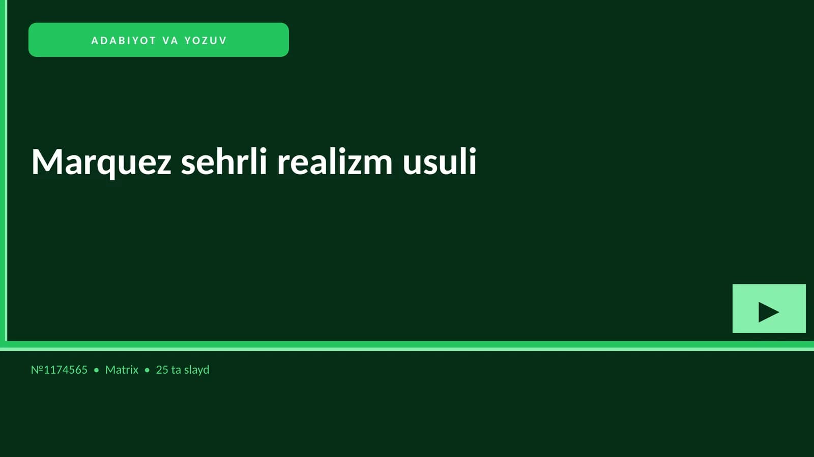 Marquez sehrli realizm usuli