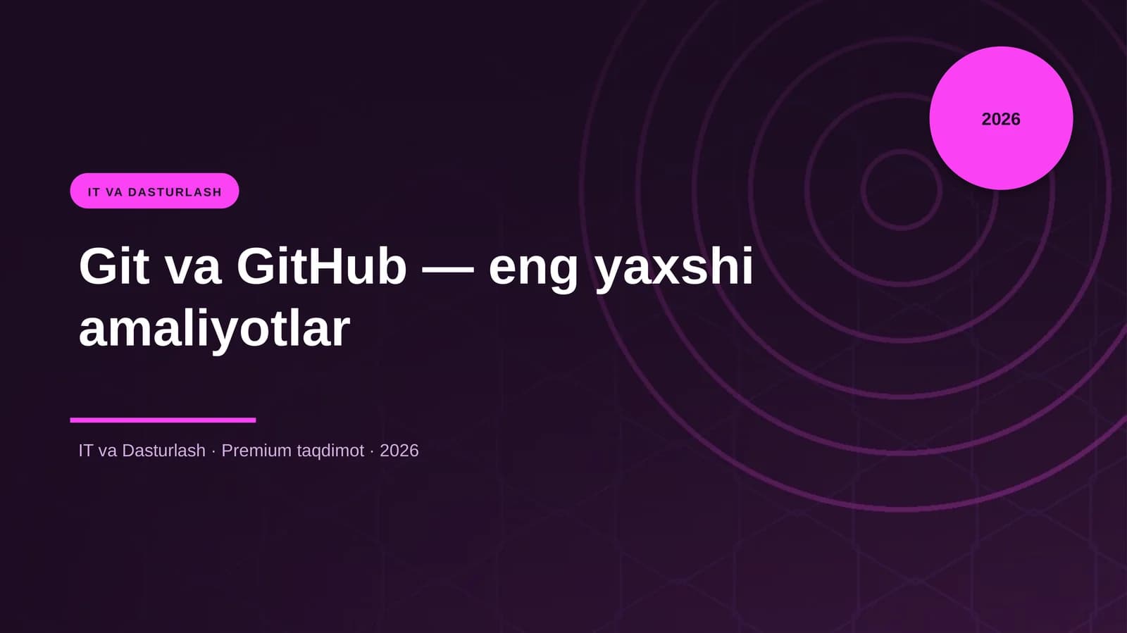 Git va GitHub — eng yaxshi amaliyotlar