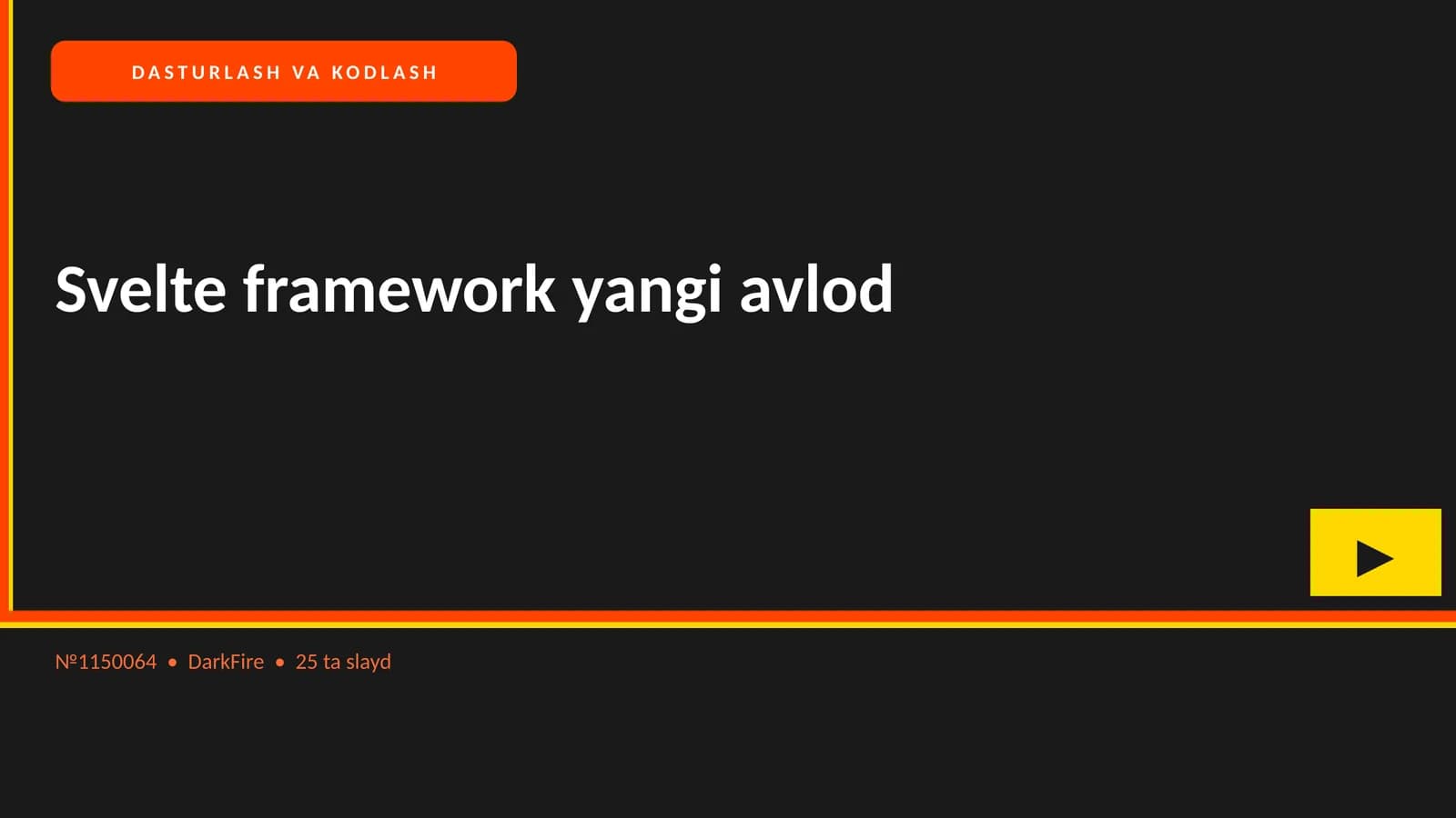 Svelte framework yangi avlod