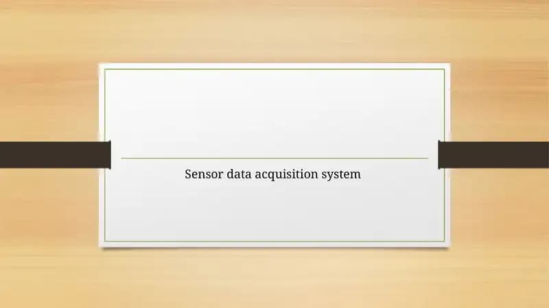 Sensor data acquisition system Sensorlar