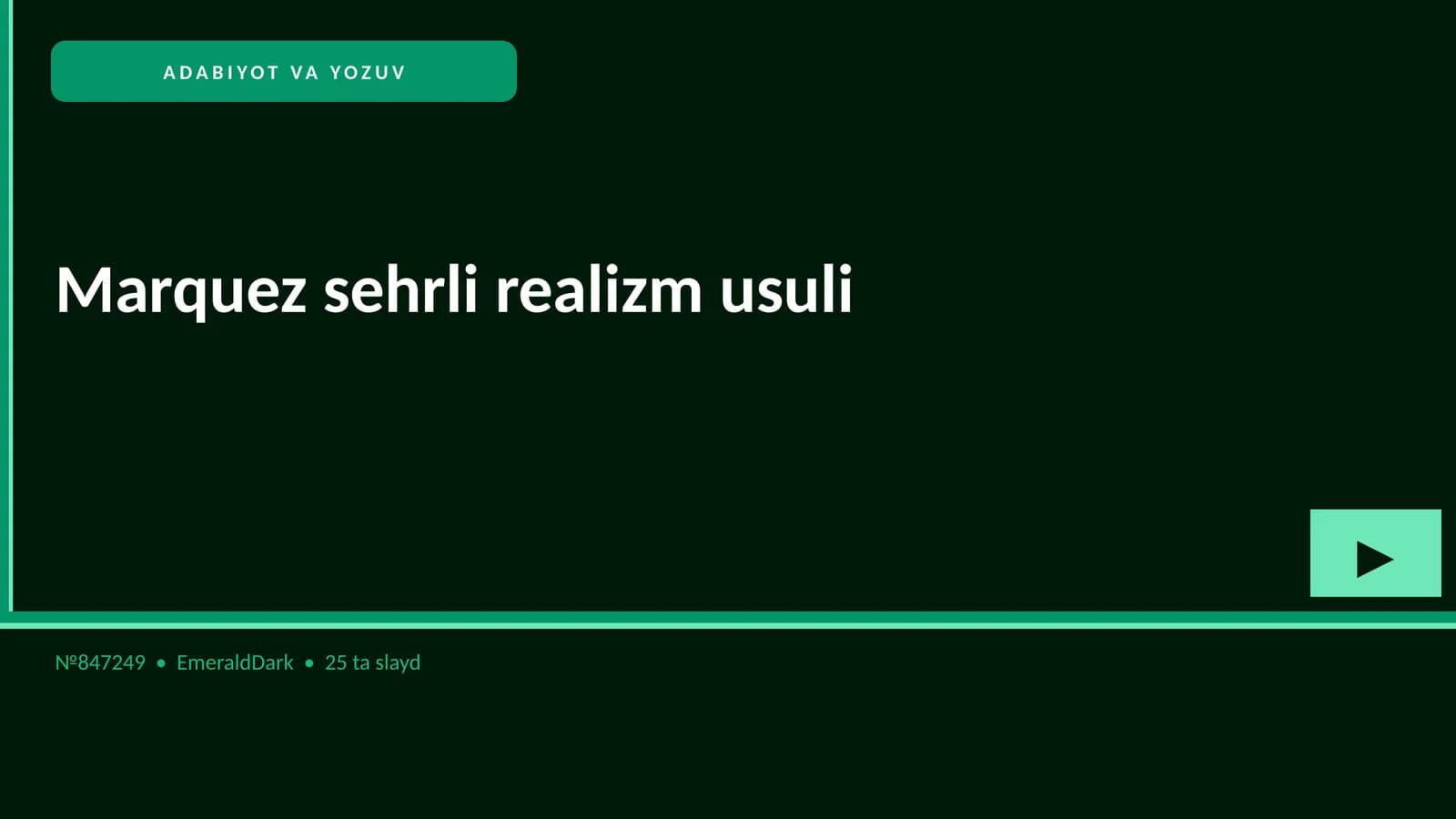 Marquez sehrli realizm usuli