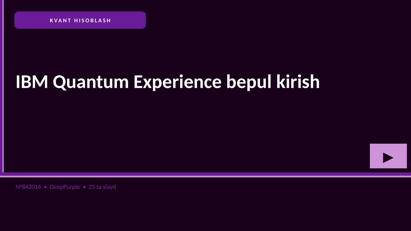 IBM Quantum Experience bepul kirish