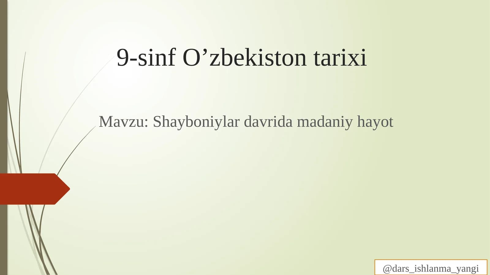 9-sinf O’zbekiston tarixi