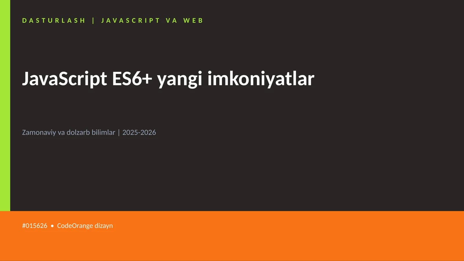 DASTURLASH | JAVASCRIPT VA WEB