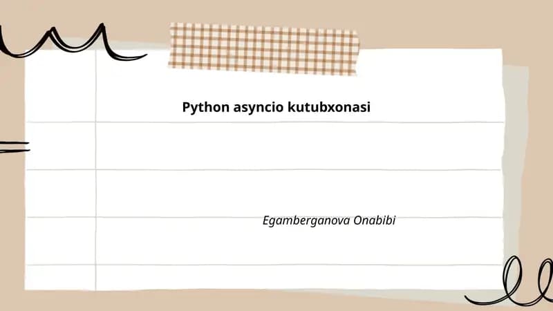 Python asyncio kutubxonasi