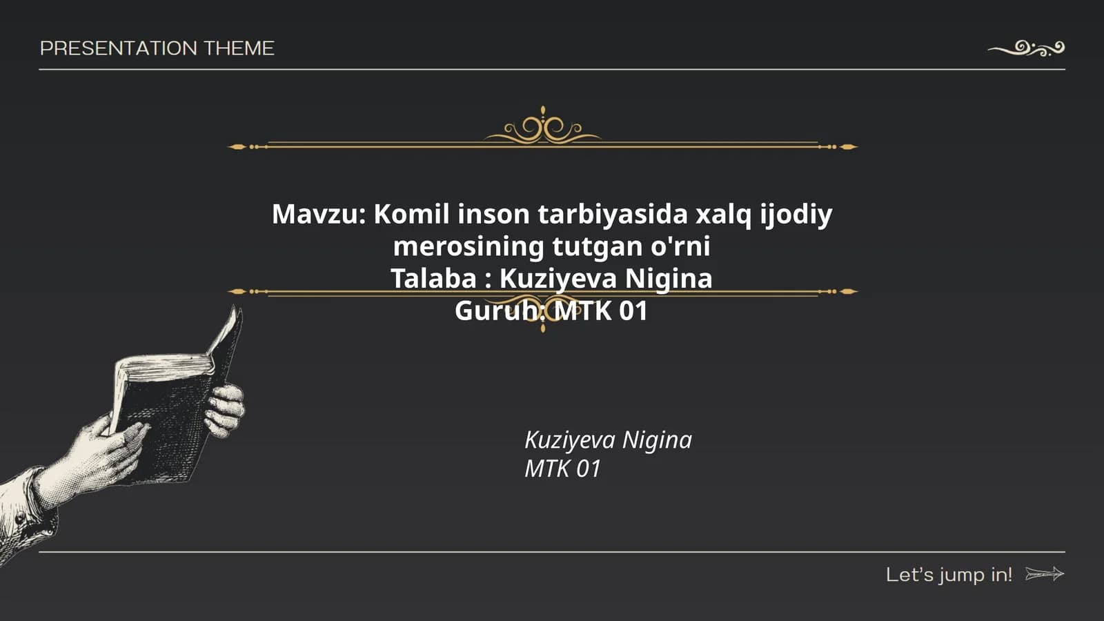 Komil inson tarbiyasida xalq ijodiy merosining tutgan o'rni
