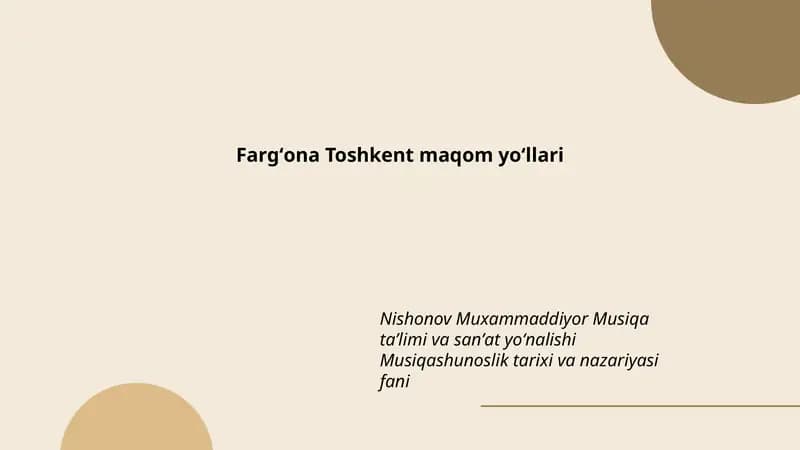 Fargʻona Toshkent maqom yoʻllari