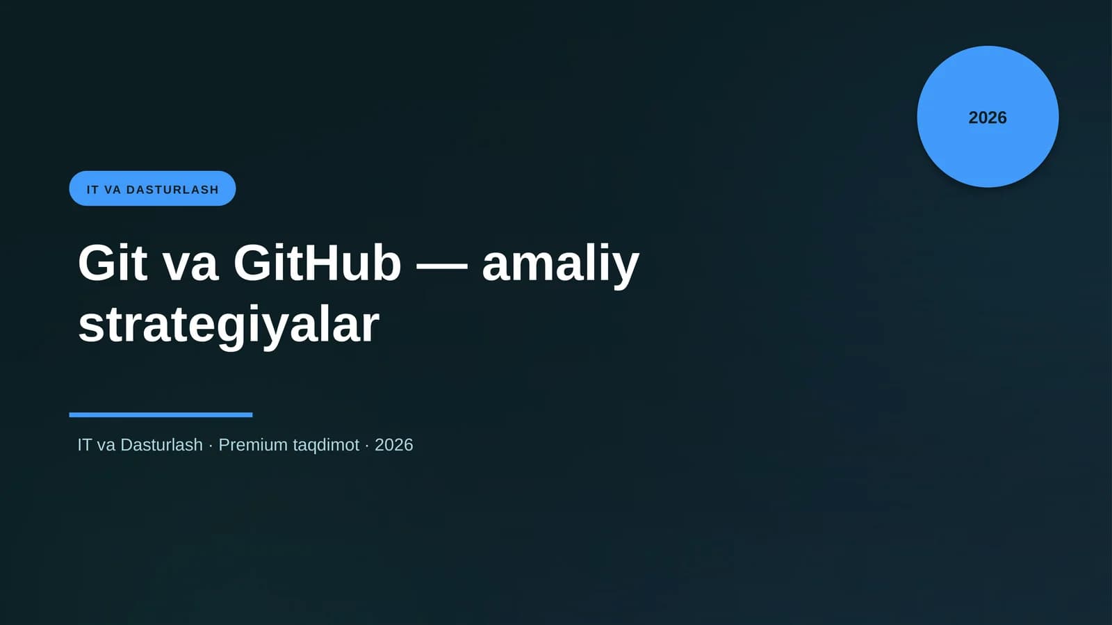 Git va GitHub — amaliy strategiyalar