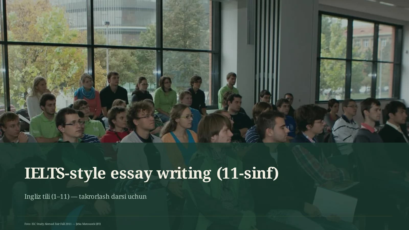 IELTS-style essay writing (11-sinf)