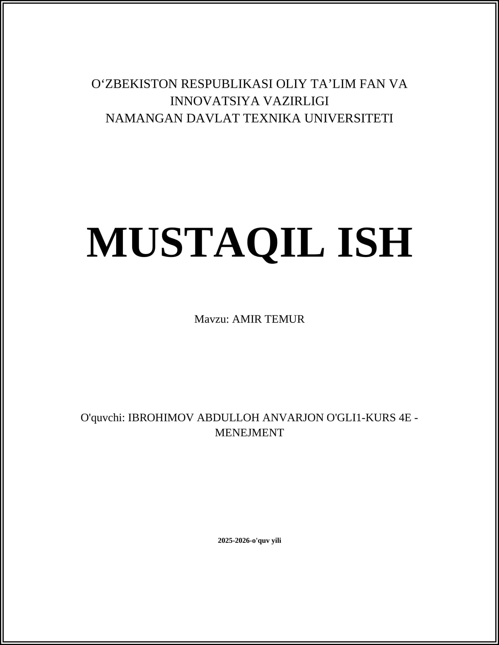 AMIR TEMUR