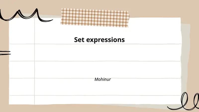 Set expressions