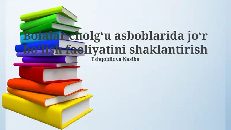 Bolalar cholgʻu asboblarida joʻr boʻlish faoliyatini shaklantirish