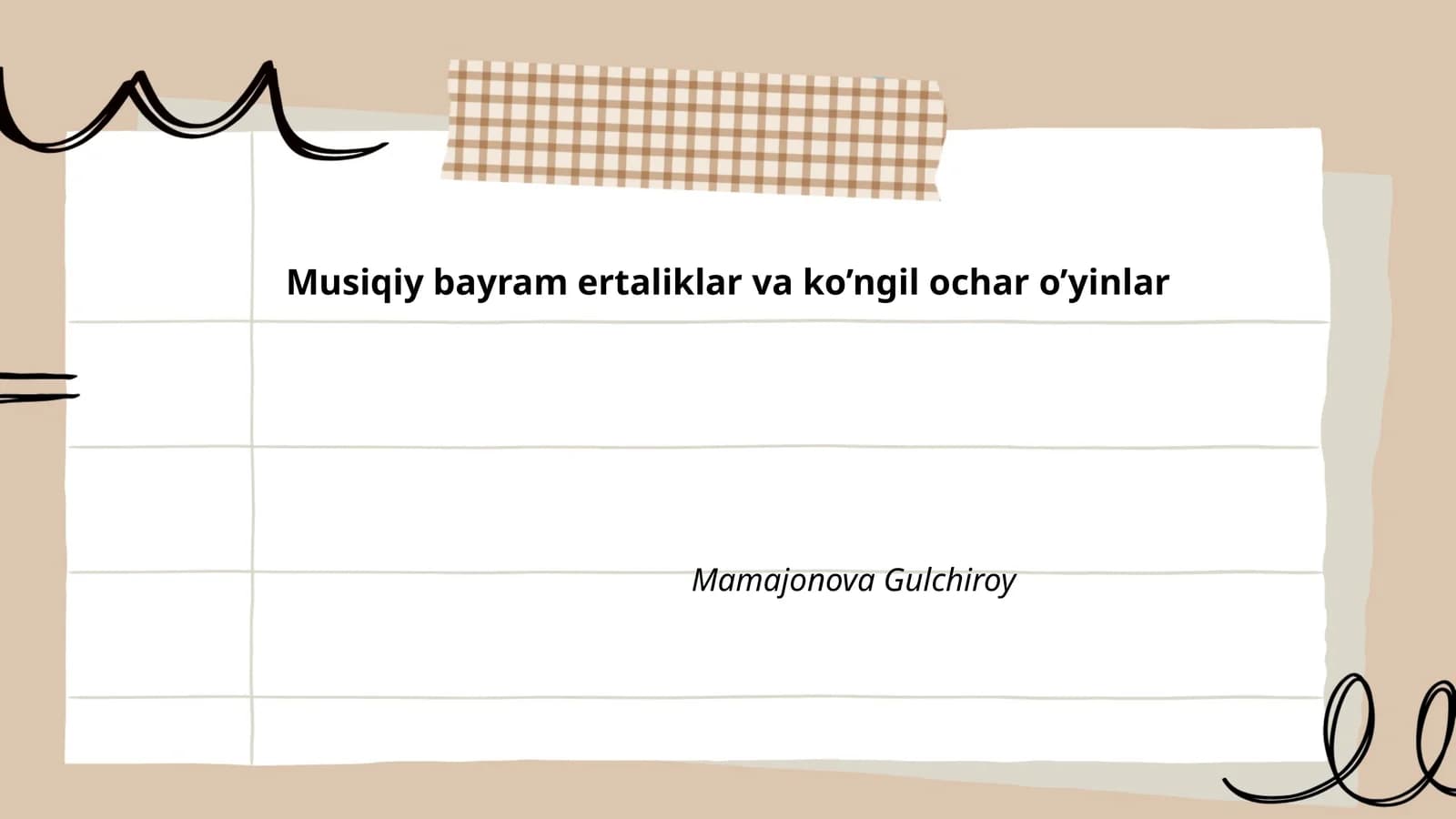 Bolalar uchun musiqiy ertalik dasturi