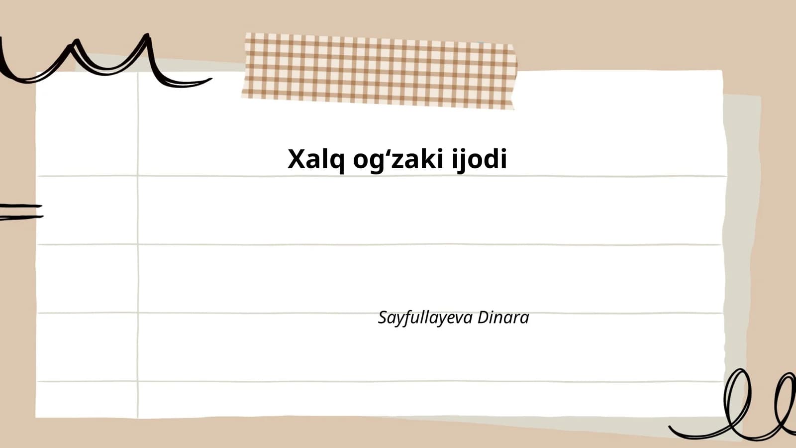 Xalq ogʻzaki ijodi