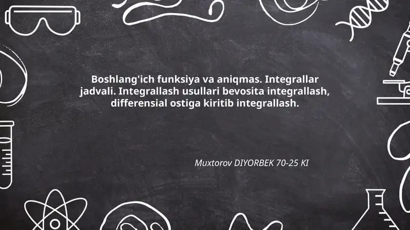 Integrallar jadvali