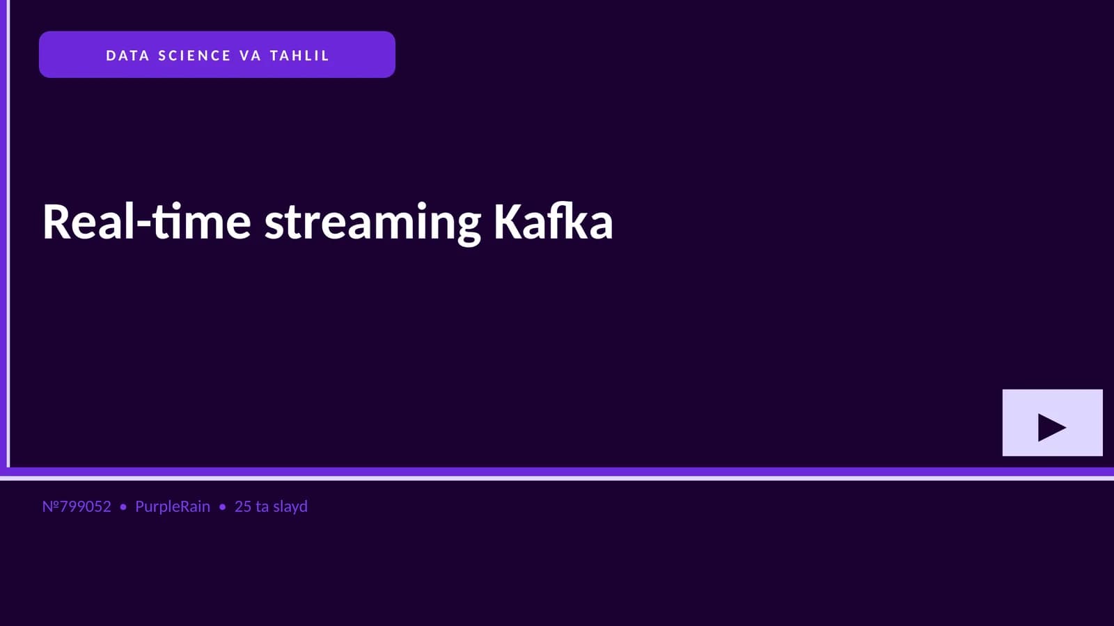 Real-time streaming Kafka