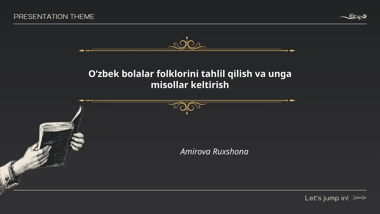 Oʻzbek bolalar folklorini tahlil qilish va unga misollar keltirish