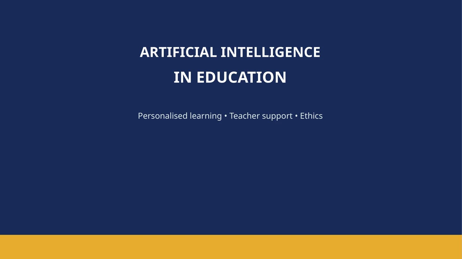 Artificial Intelligence in Education
