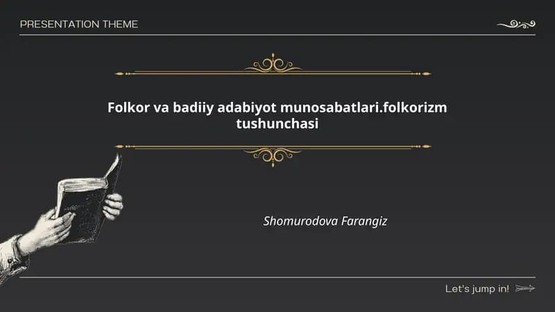 Folkor va badiiy adabiyot munosabatlari