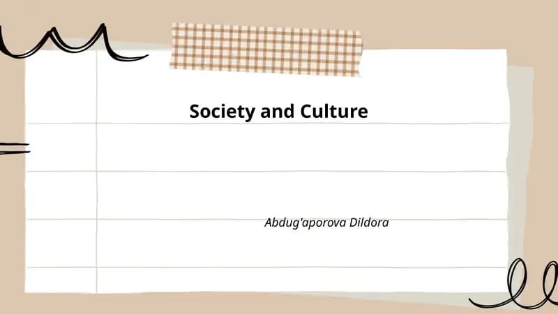 Society and Culture