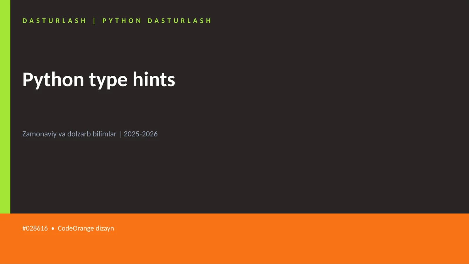 DASTURLASH | PYTHON DASTURLASH