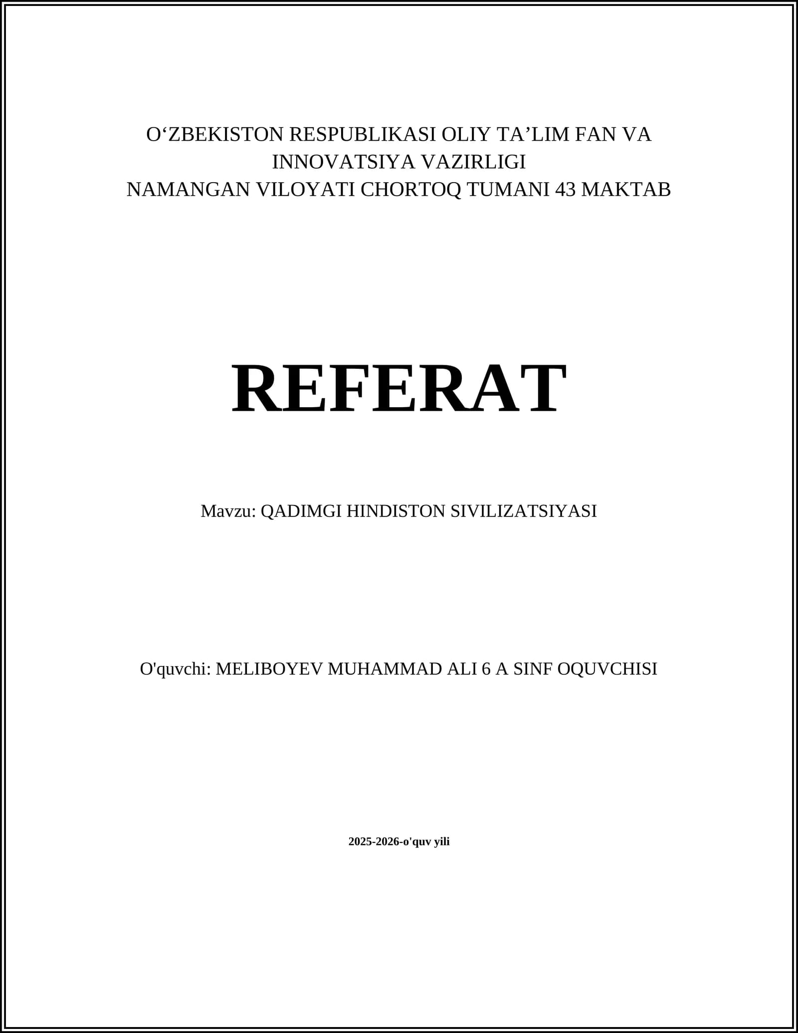 QADIMGI HINDISTON SIVILIZATSIYASI REFERAT