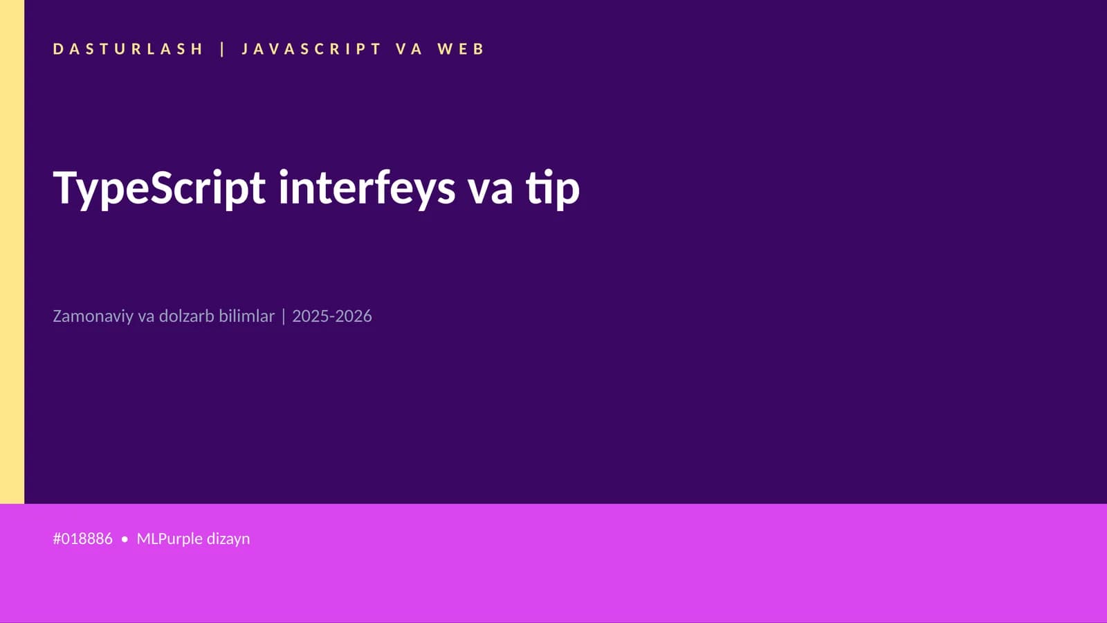 TypeScript interfeys va tip