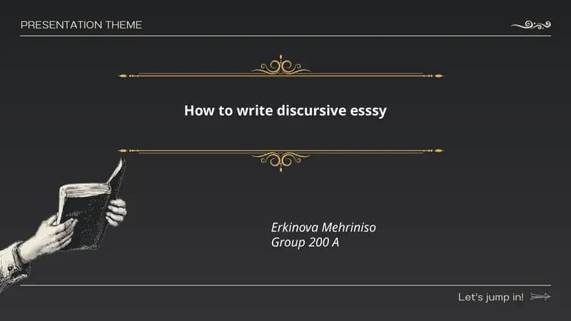 How to write discursive esssy