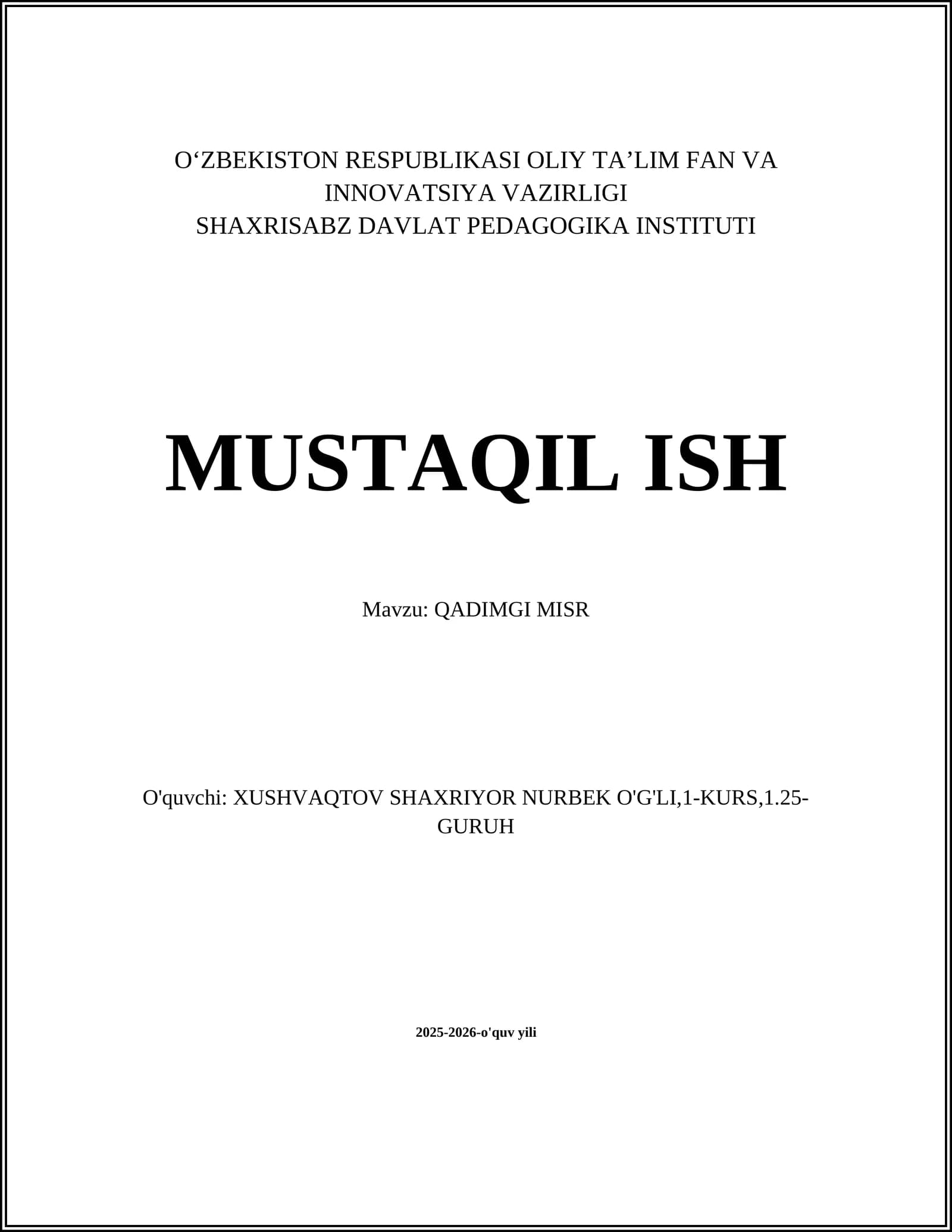 QADIMGI MISR