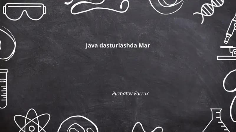 Java dasturlashda Mar Pirmatov Farrux