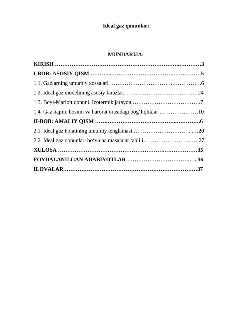 Ideal gaz qonunlari