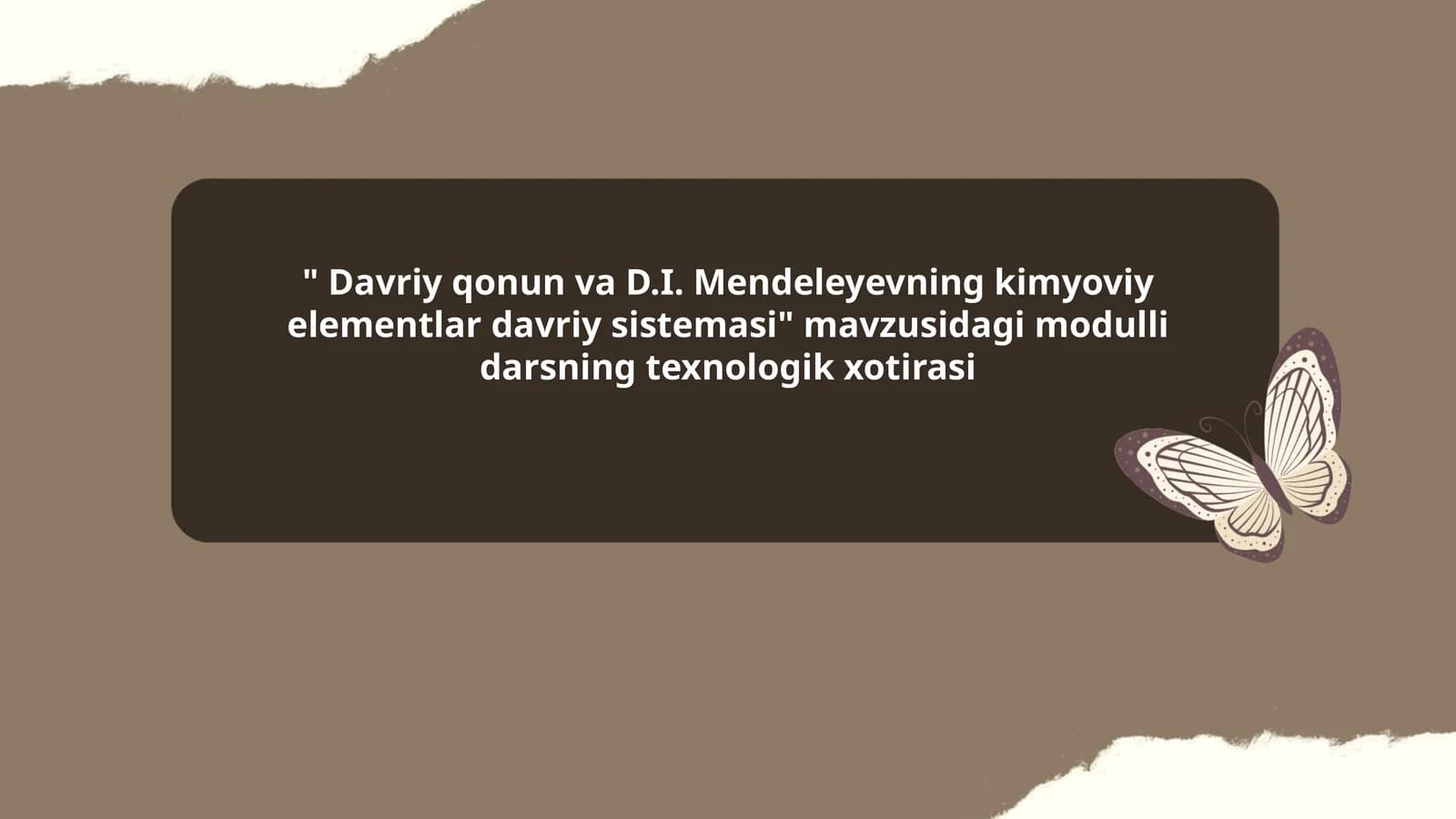 Davriy qonun va D.I. Mendeleyevning kimyoviy elementlar davriy sistemasi