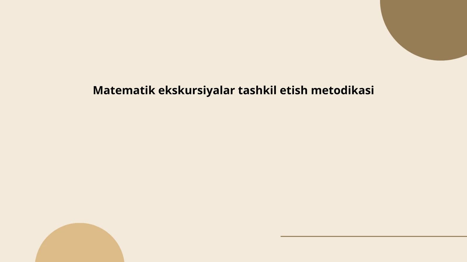 Matematik ekskursiyalar tashkil etish metodikasi