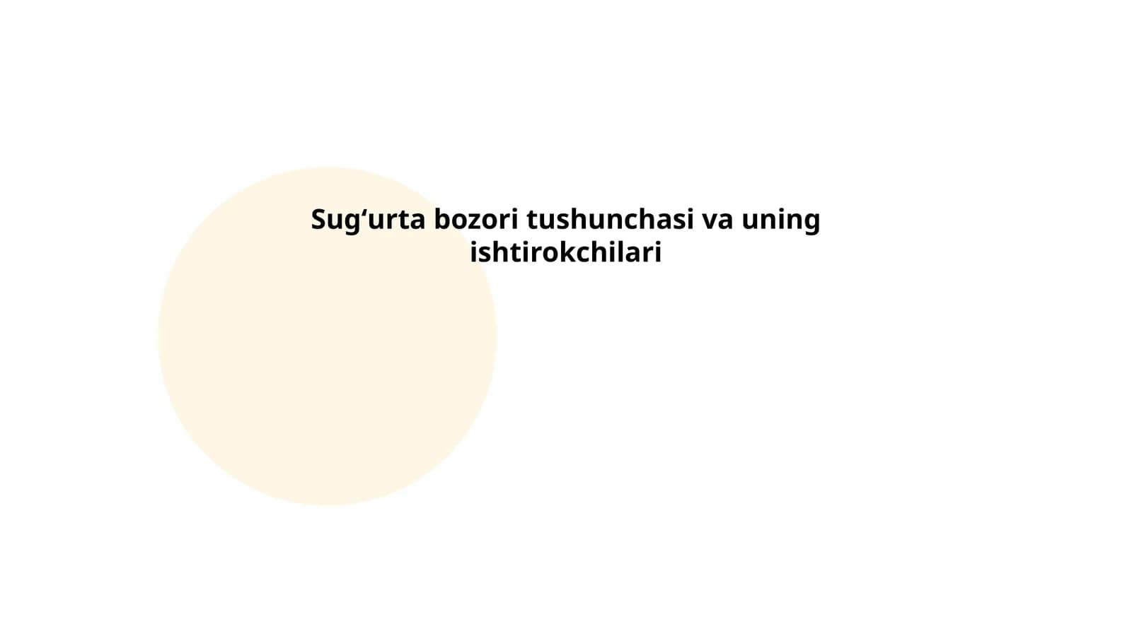 Sugʻurta bozori tushunchasi va uning ishtirokchilari