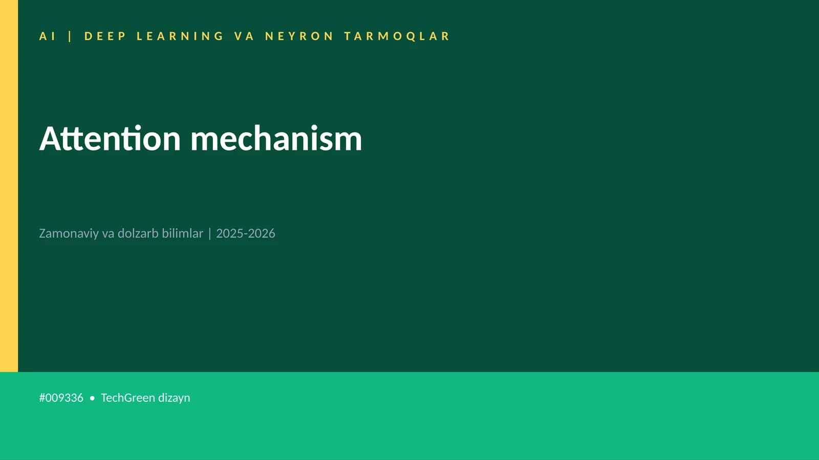 AI | DEEP LEARNING VA NEYRON TARMOQLAR